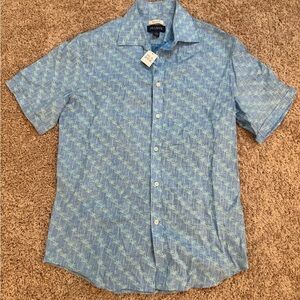 Jos. A. Bank Blue Geometric Casual Shirt